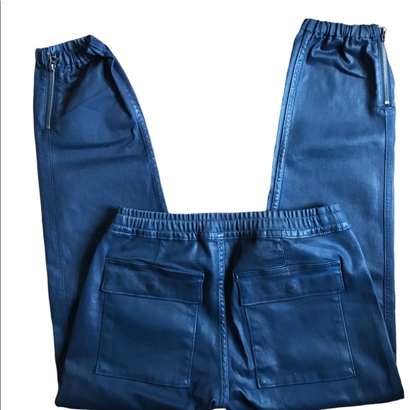 HUDSON blue coated joggers Small - Picture 5 of 6
